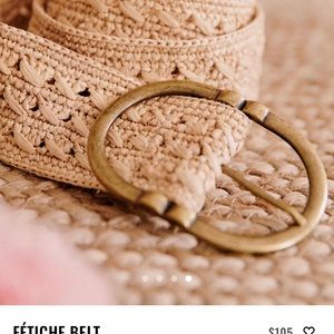 Sezane Fetiche Belt- Natural Raffia Sz 90